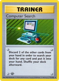 Computer Search 071/102 Base Set (Shadowless) 1st Edition Pokémon card