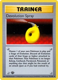 Devolution Spray 072/102 Base Set (Shadowless) 1st Edition Pokémon card