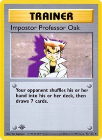 Impostor Professor Oak 073/102 Base Set (Shadowless) 1st Edition Pokémon card