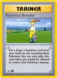 Pokemon Breeder 076/102 Base Set (Shadowless) 1st Edition Pokémon card