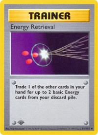Energy Retrieval 081/102 Base Set (Shadowless) 1st Edition Pokémon card