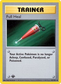 Full Heal 082/102 Base Set (Shadowless) 1st Edition Pokémon card