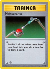 Maintenance 083/102 Base Set (Shadowless) 1st Edition Pokémon card