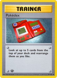 Pokedex 087/102 Base Set (Shadowless) 1st Edition Pokémon card