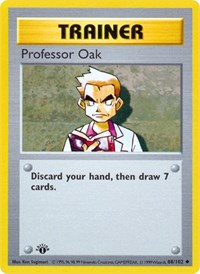 Professor Oak 088/102 Base Set (Shadowless) 1st Edition Pokémon card