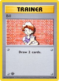 Bill 091/102 Base Set (Shadowless) 1st Edition Pokémon card