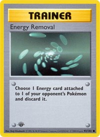 Energy Removal 092/102 Base Set (Shadowless) 1st Edition Pokémon card
