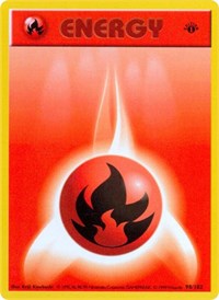 Fire Energy 098/102 Base Set (Shadowless) 1st Edition Pokémon card