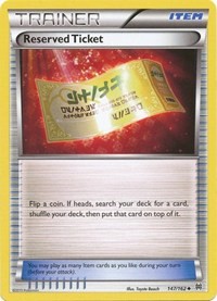 Reserved Ticket 147/162 BREAKthrough Reverse Holo Pokémon card