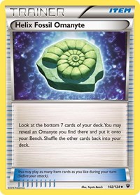 Helix Fossil Omanyte 102/124 Fates Collide Reverse Holo Pokémon card