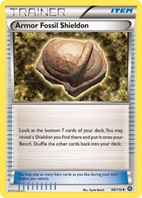 Armor Fossil Shieldon 98/114 Steam Siege Reverse Holo Pokémon card