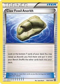 Claw Fossil Anorith 100/114 Steam Siege Reverse Holo Pokémon card