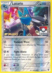 Lucario (Pokemon League) [1st Place] 063/124 · Reverse Holo