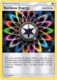 Rainbow Energy 137/149 SM Base Set Reverse Holo Pokémon card
