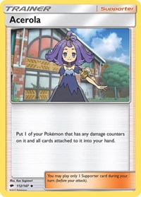 Acerola 112/147 Burning Shadows Reverse Holo Pokémon card