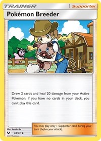 Pokemon Breeder 63/73 Shining Legends Reverse Holo Pokémon card