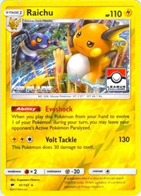 Raichu (League Challenge) [2nd Place] 041/147 · Reverse Holo