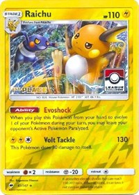 Raichu (League Challenge) [1st Place] 041/147 · Reverse Holo