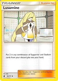 Lusamine 96/111 Crimson Invasion Reverse Holo Pokémon card