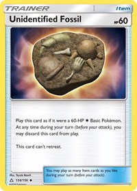 Unidentified Fossil 134/156 Ultra Prism Reverse Holo Pokémon card