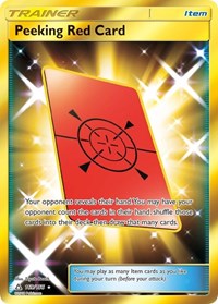 Peeking Red Card (Secret Rare) 169/156 Ultra Prism Pokémon card