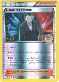 Giovanni's Scheme - 138/162 (Regional Championships) [Staff] 138/165 League & Championship Cards Reverse Holo Pokémon card
