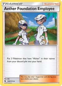 Aether Foundation Employee 168/214 Lost Thunder Reverse Holo Pokémon card