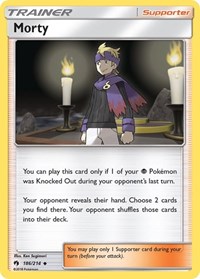 Morty 186/214 Lost Thunder Reverse Holo Pokémon card