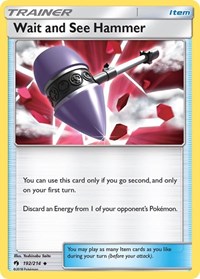 Wait and See Hammer 192/214 Lost Thunder Reverse Holo Pokémon card