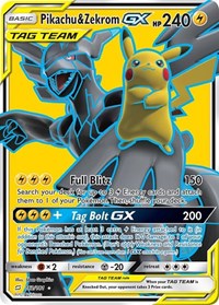 Pikachu & Zekrom GX Full Art 162/181