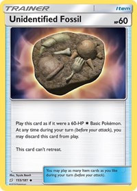 Unidentified Fossil 155/181 Team Up Reverse Holo Pokémon card