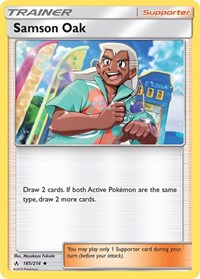 Samson Oak 185/214 Unbroken Bonds Reverse Holo Pokémon card