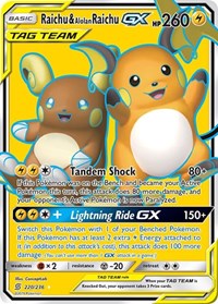Raichu & Alolan Raichu GX Full Art 220/236