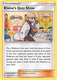 Blaine's Quiz Show 186/236 Unified Minds Reverse Holo Pokémon card