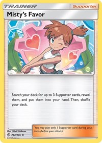 Misty's Favor 202/236 Unified Minds Reverse Holo Pokémon card