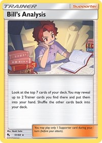 Bill's Analysis 51/68 Hidden Fates Reverse Holo Pokémon card