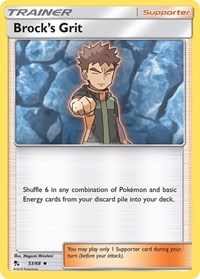 Brock's Grit 53/68 Hidden Fates Reverse Holo Pokémon card
