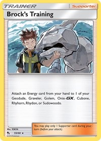 Brock's Training 55/68 Hidden Fates Reverse Holo Pokémon card
