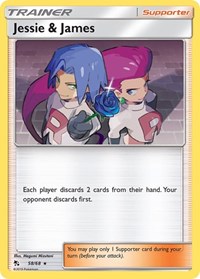 Jessie & James 58/68 Hidden Fates Reverse Holo Pokémon card