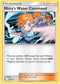 Misty's Water Command 63/68 Hidden Fates Reverse Holo Pokémon card