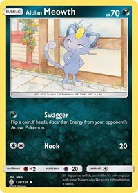 Alolan Meowth 128/236 · Reverse Holo