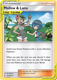 Mallow & Lana 198/236 Cosmic Eclipse Reverse Holo Pokémon card