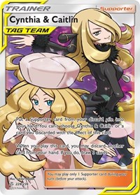 Cynthia & Caitlin Full Art 228/236 Cosmic Eclipse Pokémon card