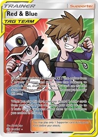 Red & Blue Full Art 234/236 Cosmic Eclipse Pokémon card