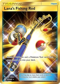 Lana's Fishing Rod Secret 266/236 Cosmic Eclipse Pokémon card