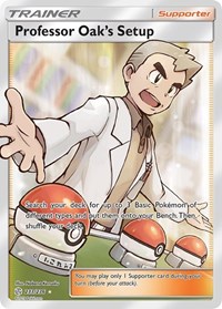 Professor Oak's Setup Full Art 233/236 Cosmic Eclipse Pokémon card
