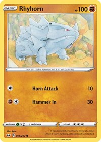 Rhyhorn 096/202 · Reverse Holo