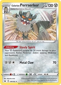 Galarian Perrserker 128/202 · Reverse Holo