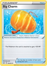 Big Charm 158/202 Sword & Shield Base Set Reverse Holo Pokémon card