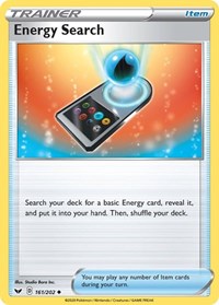 Energy Search 161/202 Sword & Shield Base Set Reverse Holo Pokémon card